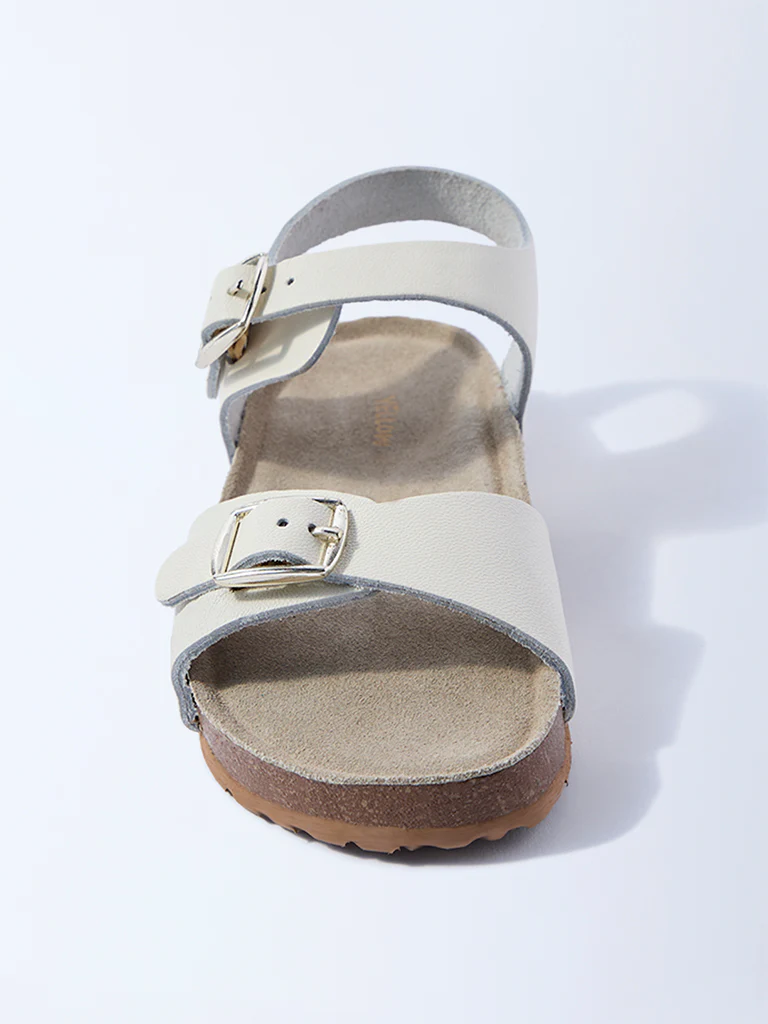 Yellow Ivory Buckle-Detailed Sandals - Image 3