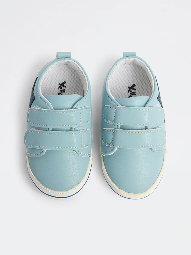 Yellow Light Blue Velcro Sneakers - Image 2