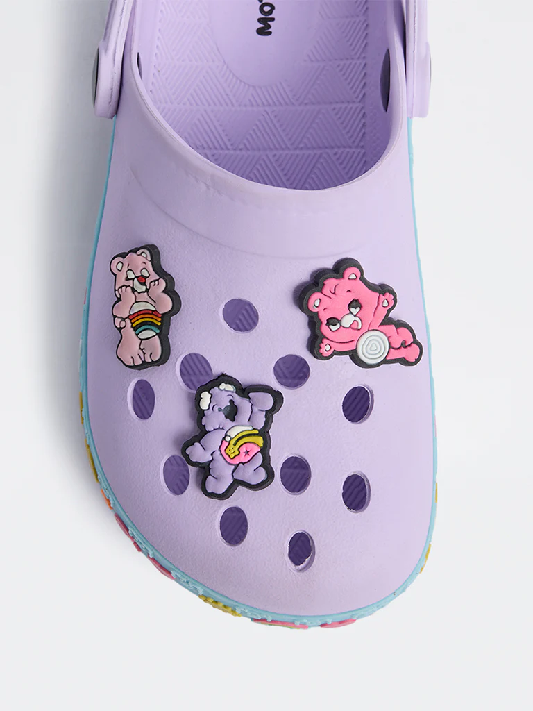Yellow Lilac Applique Detailed Perforated Clogs - Image 3