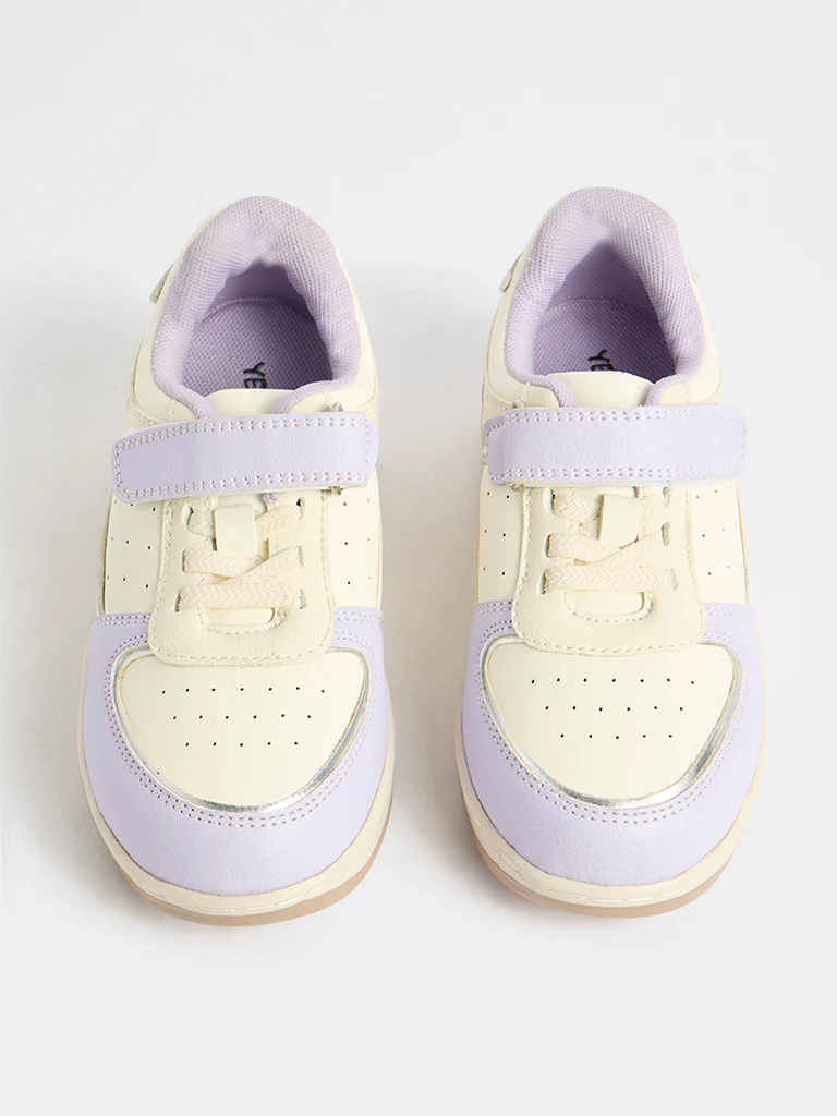 Yellow Lilac Colour-Blocked Sneakers - Image 2