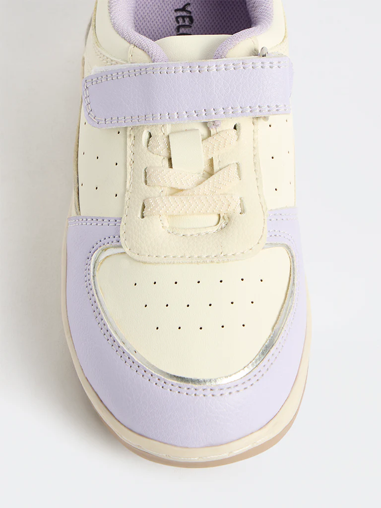 Yellow Lilac Colour-Blocked Sneakers - Image 3