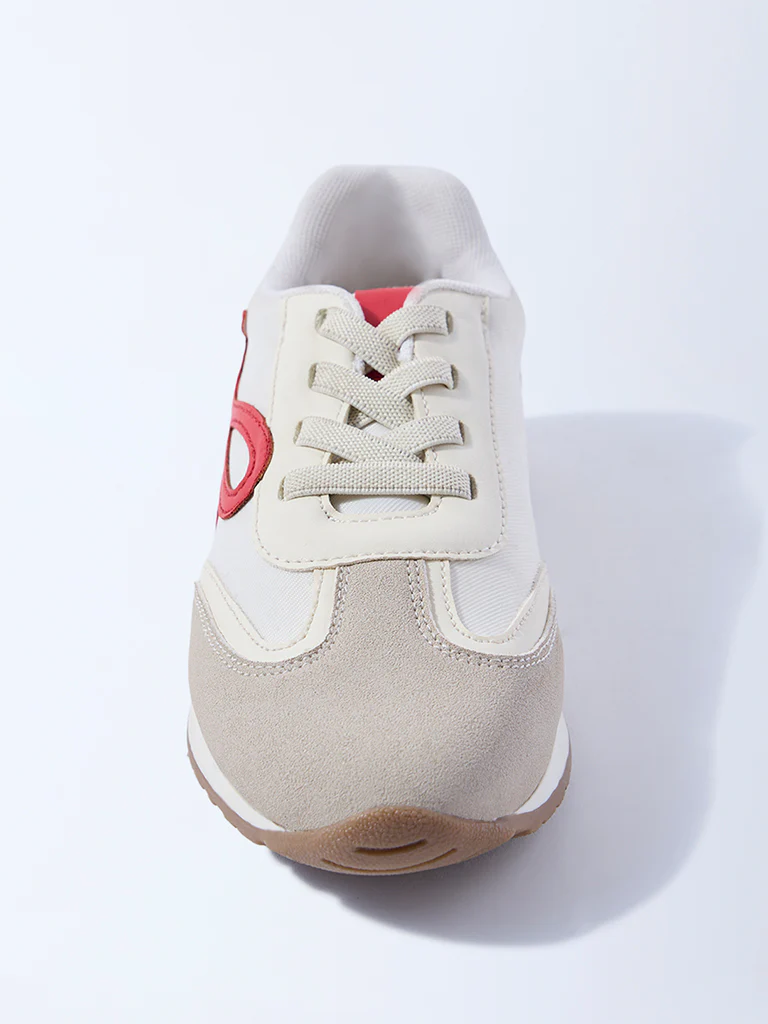 Yellow Multicolour Colour-Blocked Suede Sneakers - Image 3