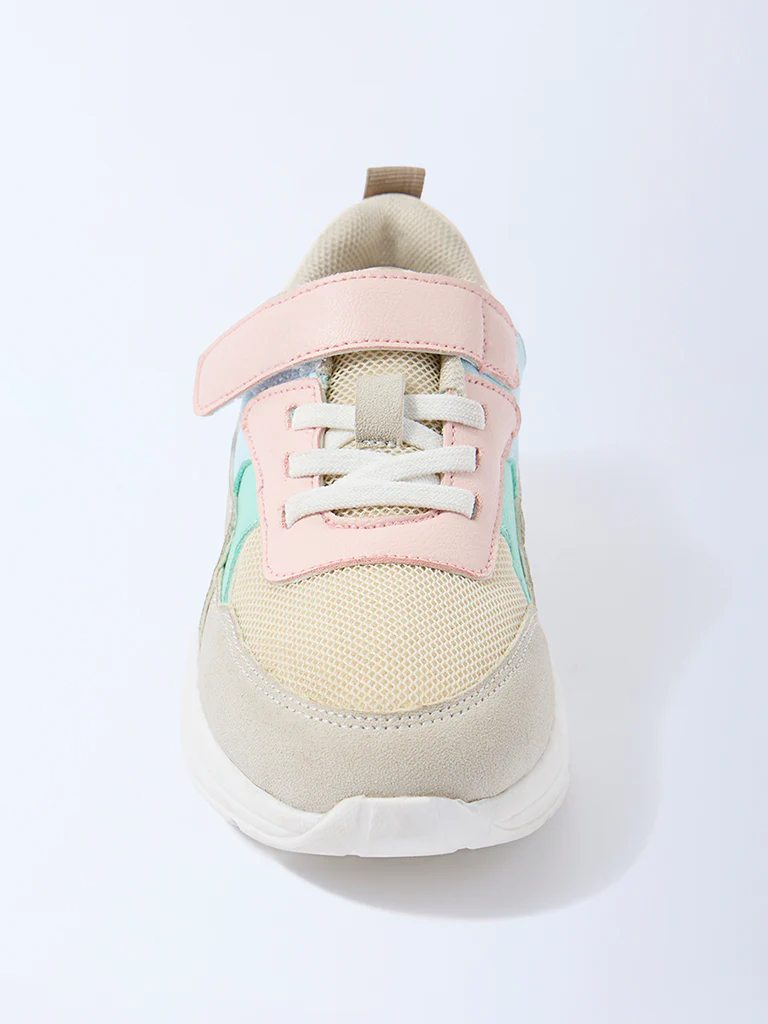 Yellow Multicolour Mesh Detailed Lace-Up Sneakers - Image 3
