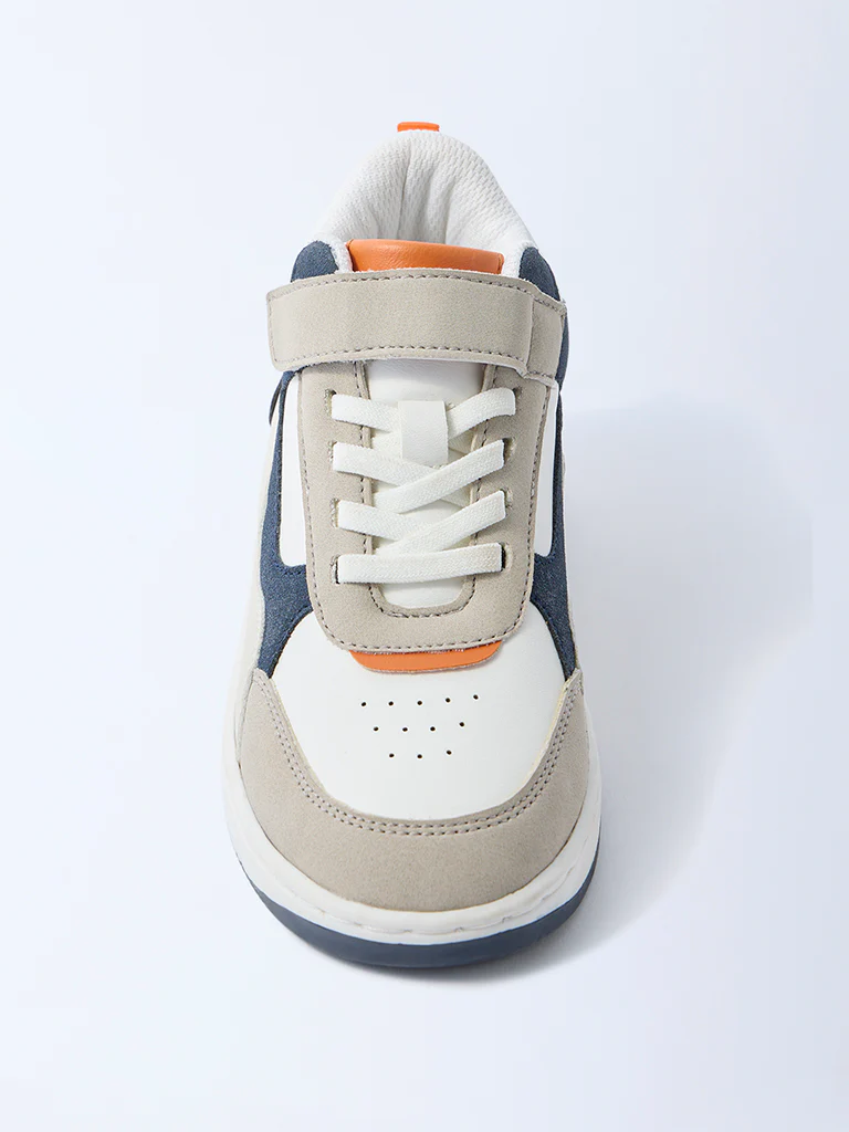 Yellow Navy Colour-Blocked Lace-Up Sneakers - Image 3