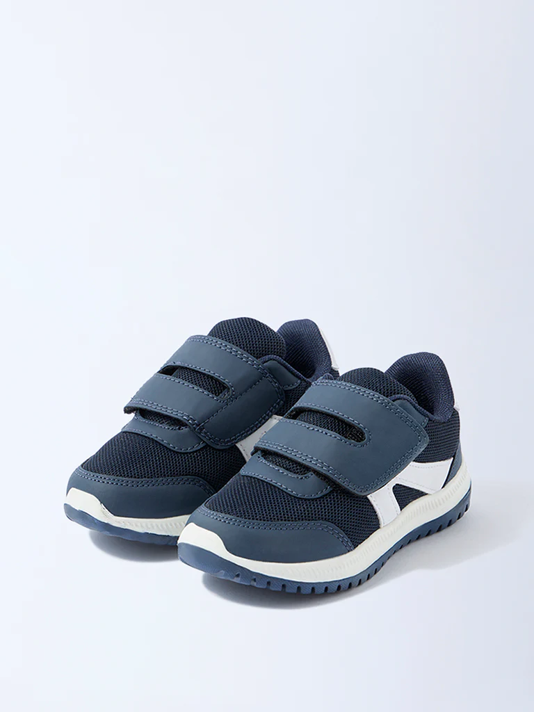 Yellow Navy Mesh Detailed Sneakers - Image 2