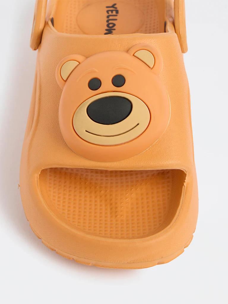 Yellow Orange Bear-Applique Clogs - Image 3