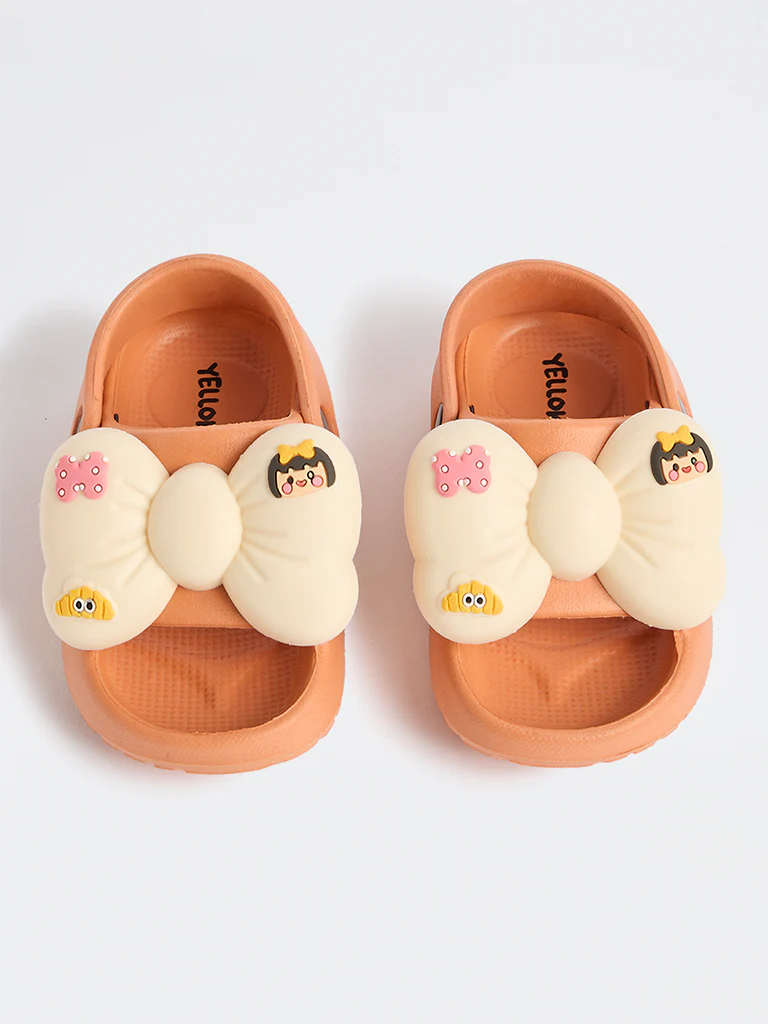 Yellow Peach Bow Detailed Clogs - Image 2