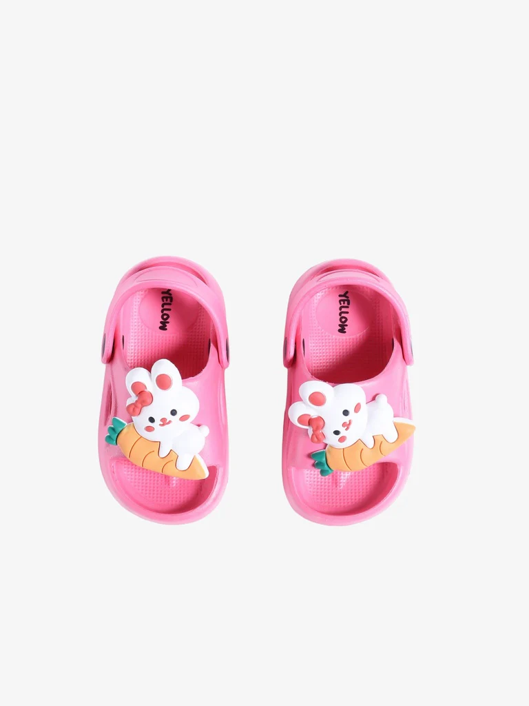 Yellow Pink Bunny Themed Clogs - Image 2