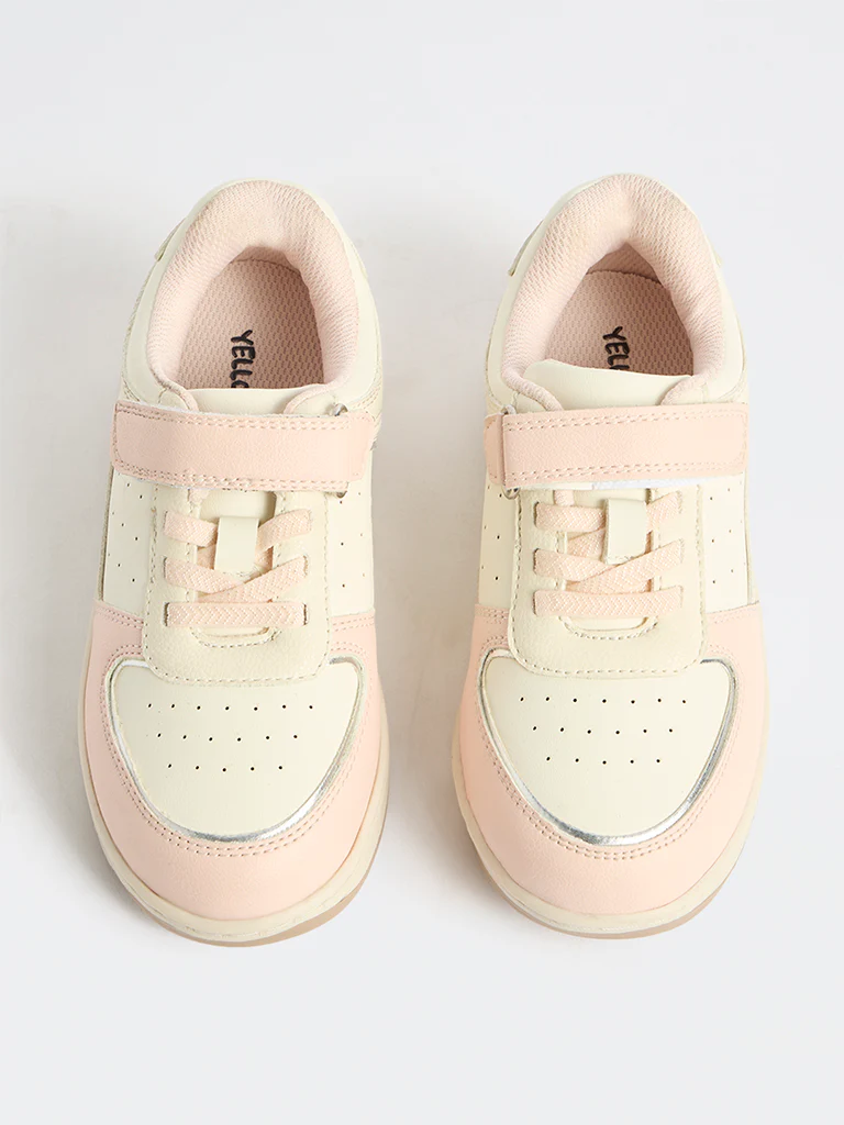 Yellow Pink Colour-Blocked Sneakers - Image 2