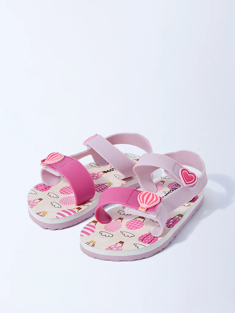 Yellow Pink Hot Air Balloon-Detail Sandals - Image 2