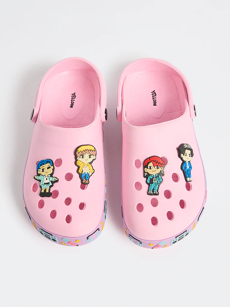 Yellow Pink K-Pop Inspired Clogs - Image 2