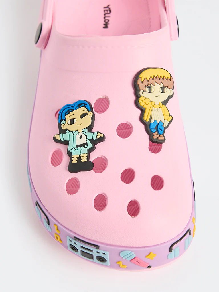 Yellow Pink K-Pop Inspired Clogs - Image 3