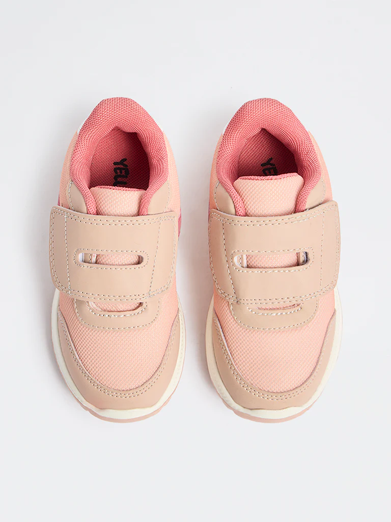 Yellow Pink Mesh Detailed Velcro Sneakers - Image 2
