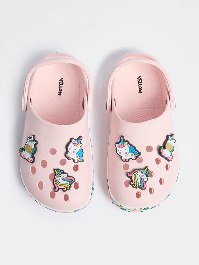 Yellow Pink Unicorn Themed Clogs - Image 2