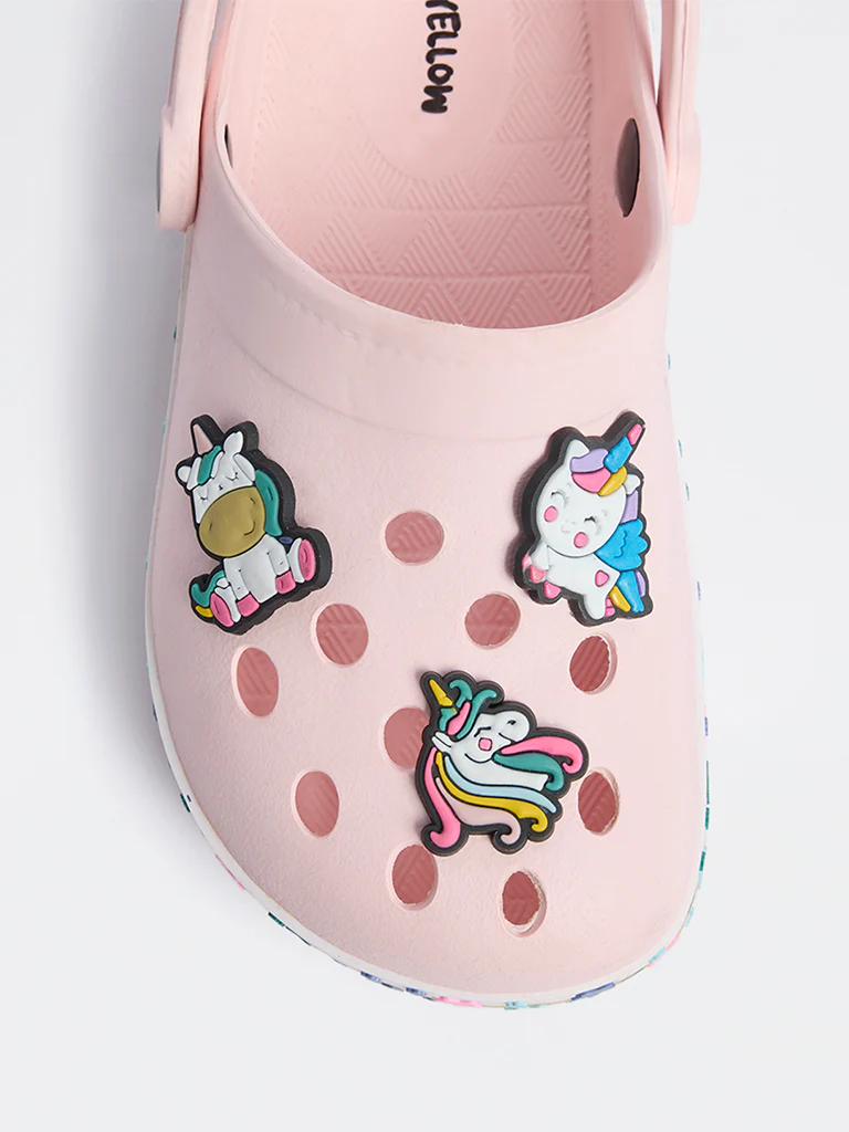 Yellow Pink Unicorn Themed Clogs - Image 3