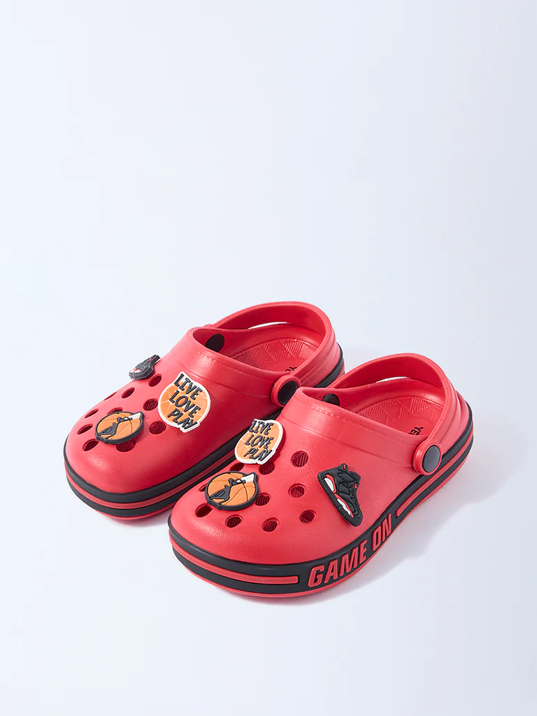 Yellow Red Basketball-Themed Clogs - Image 2