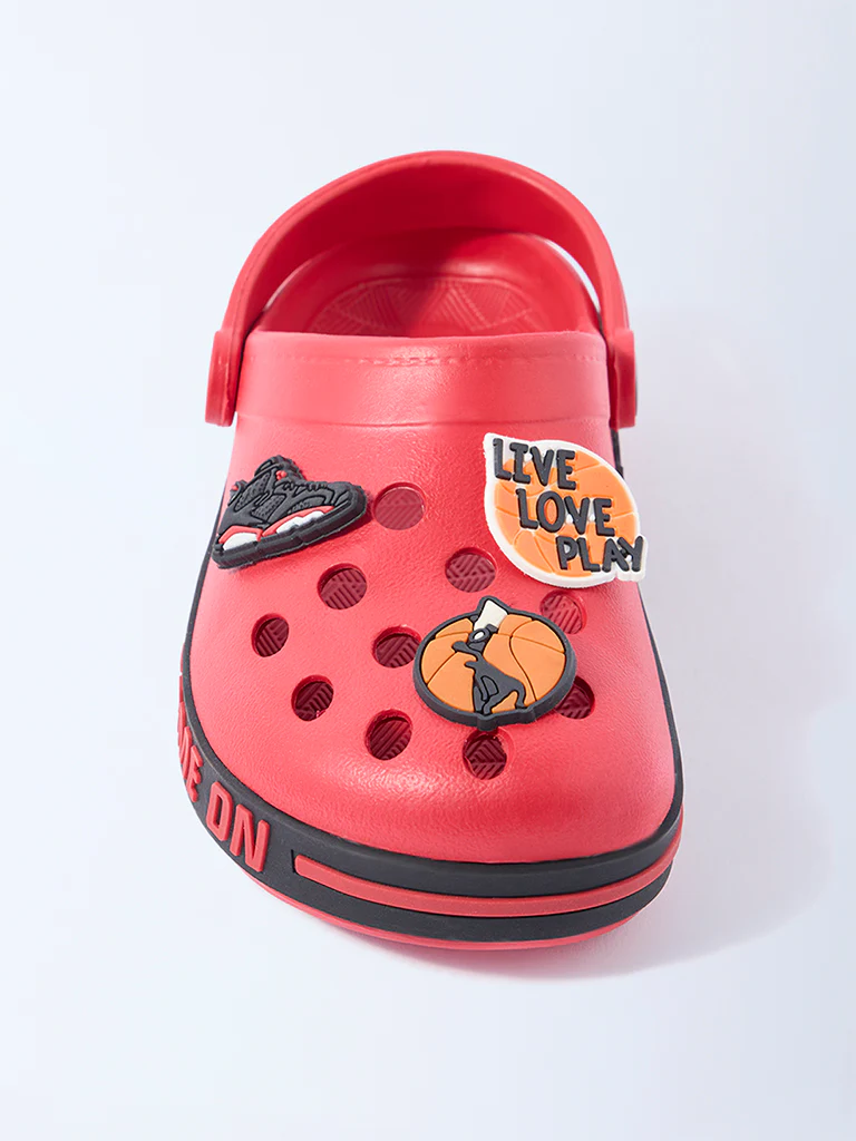 Yellow Red Basketball-Themed Clogs - Image 3