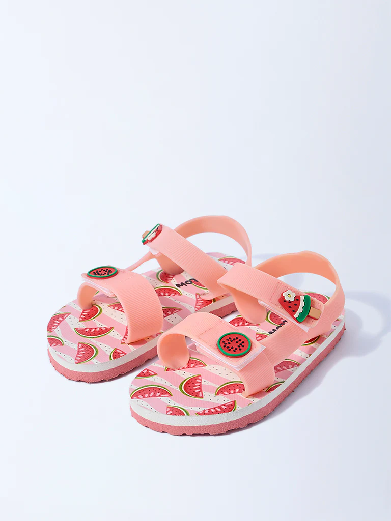 Yellow Red Melon-Design Sandals - Image 2