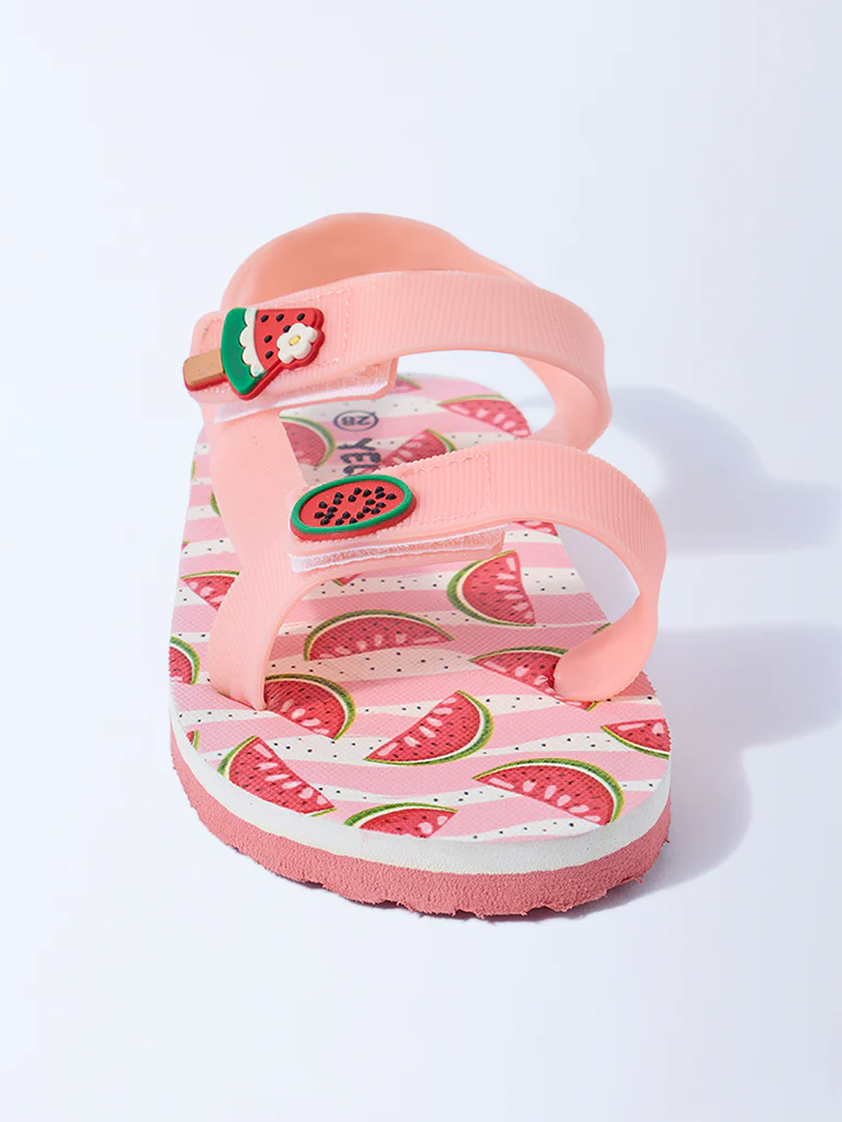Yellow Red Melon-Design Sandals - Image 3