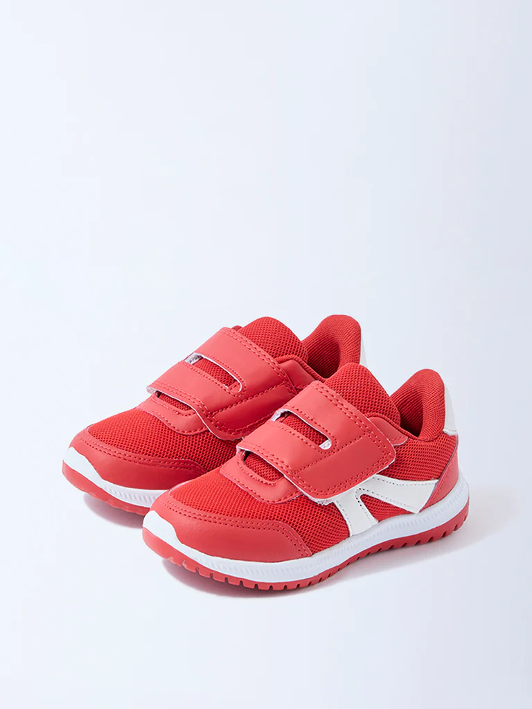 Yellow Red Mesh Detailed Sneakers - Image 2