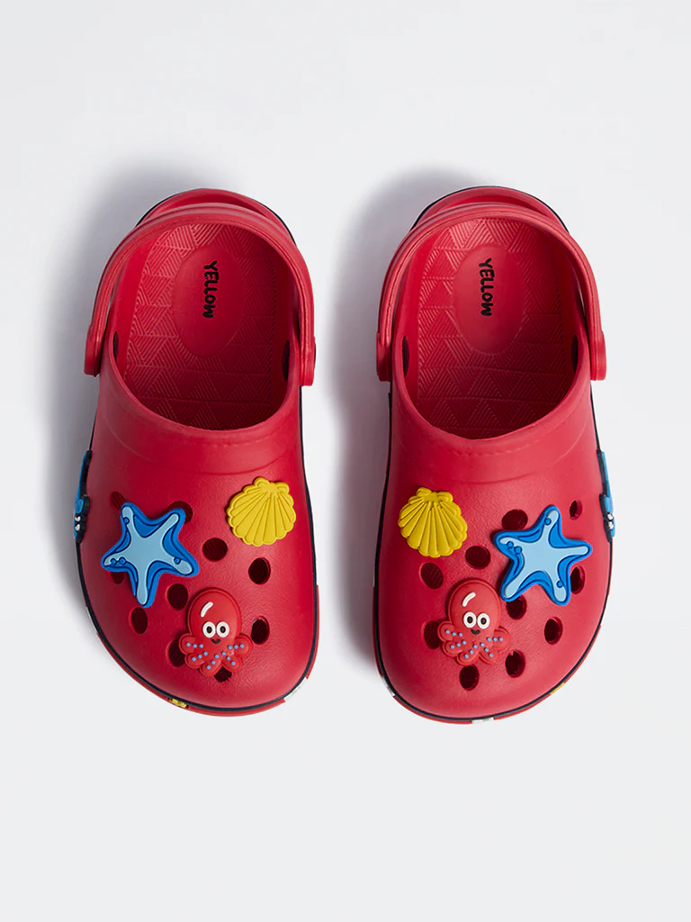 Yellow Red Whale Applique Clogs - Image 2