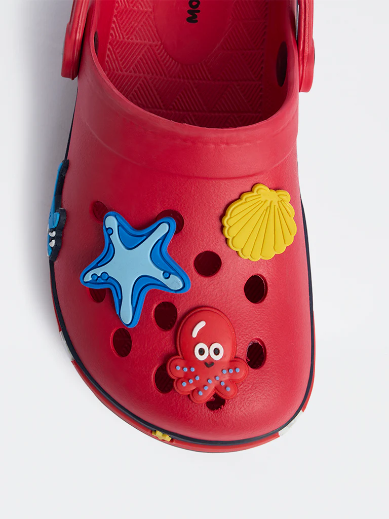 Yellow Red Whale Applique Clogs - Image 3