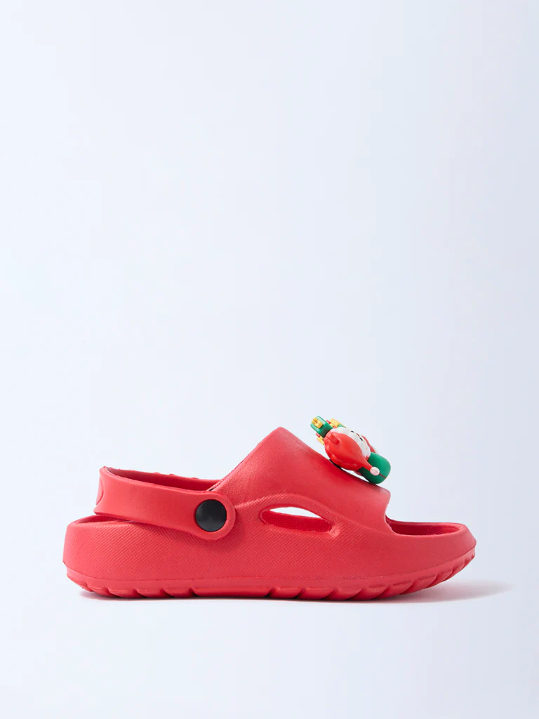 Yellow Red Winter-Themed Clogs