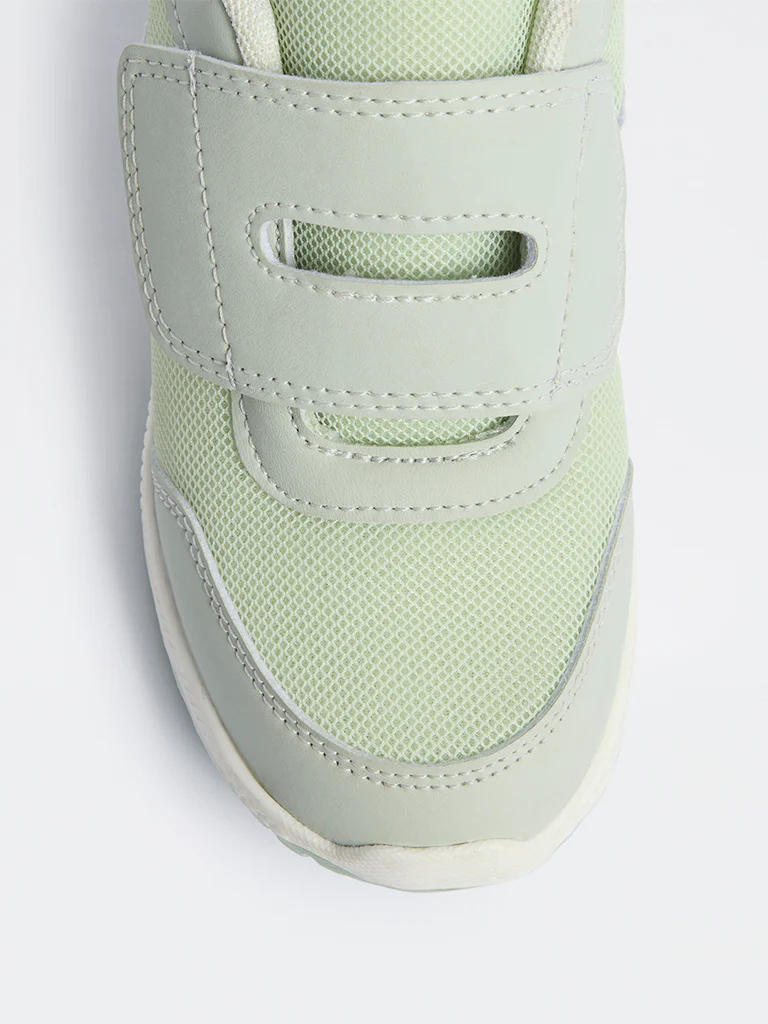 Yellow Sage Mesh-Detailed Strap-On Sneakers - Image 3