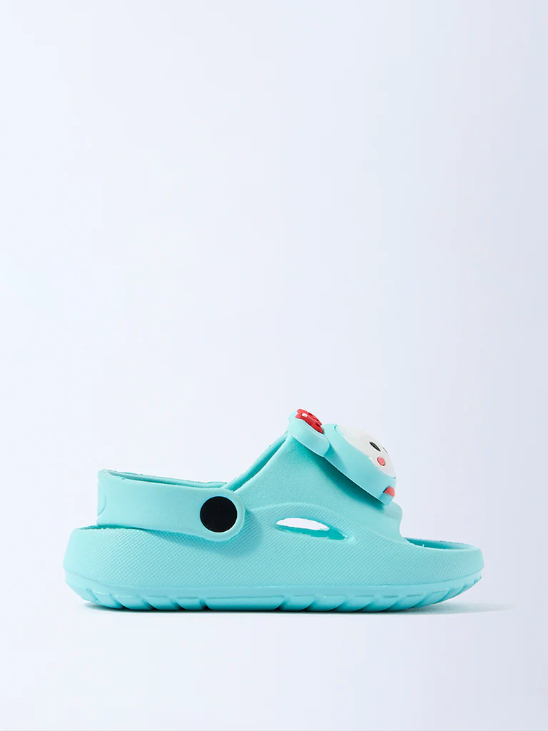 Yellow Turquoise Bow Design Slingback Clogs - Image 2