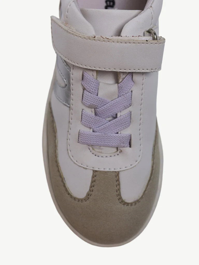 Yellow White and Silver Sparkle Deatiled Velcro Strap Sneakers - Image 3