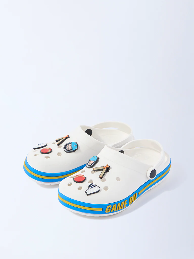 Yellow White Cricket-Themed Clogs - Image 2