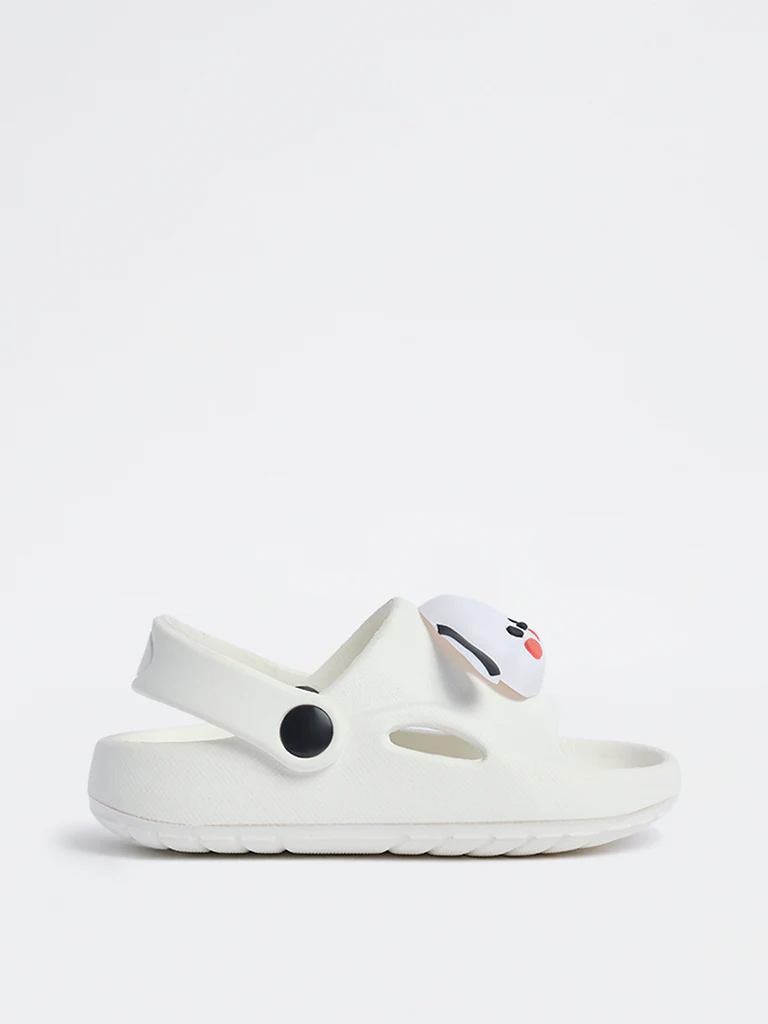 Yellow White Dog-Applique Clogs