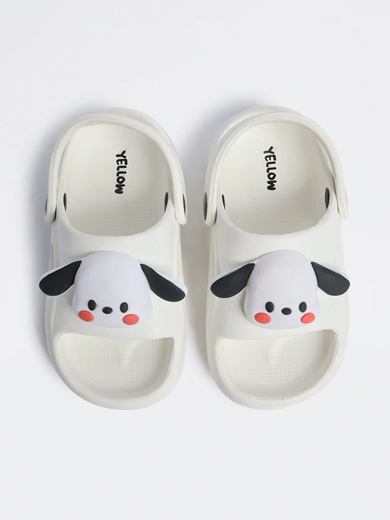 Yellow White Dog-Applique Clogs - Image 2