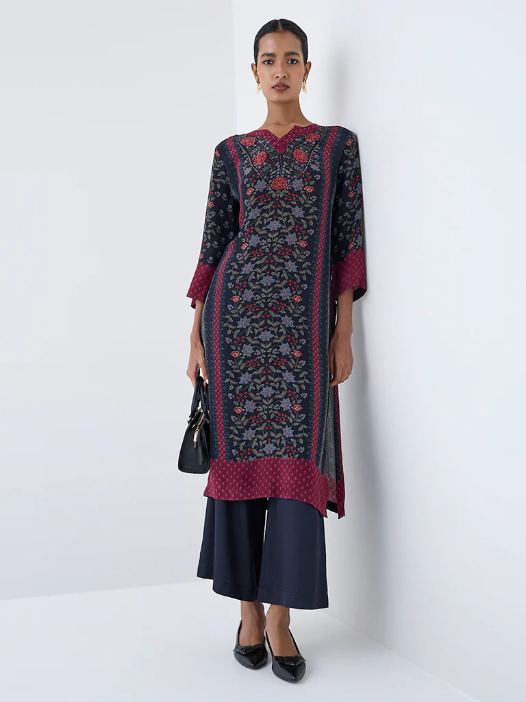Zuba Black Solid Palazzos - Image 2