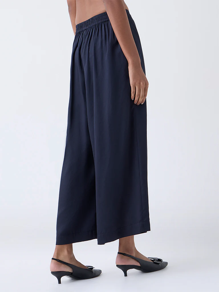 Zuba Black Solid Palazzos - Image 4