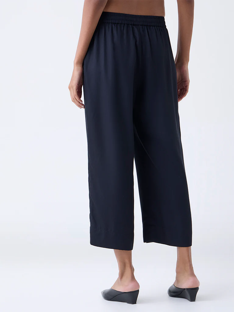 Zuba Black Solid Pants - Image 4