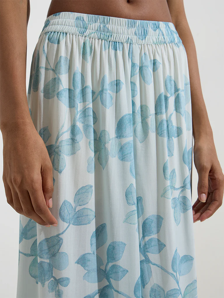 Zuba Blue Botanical Printed Palazzos - Image 3