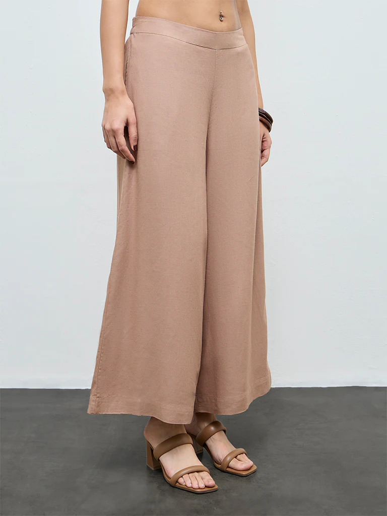 Zuba Brown Solid Palazzos
