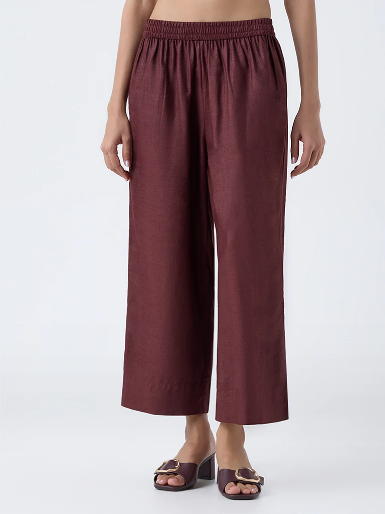 Zuba Brown Solid Pants