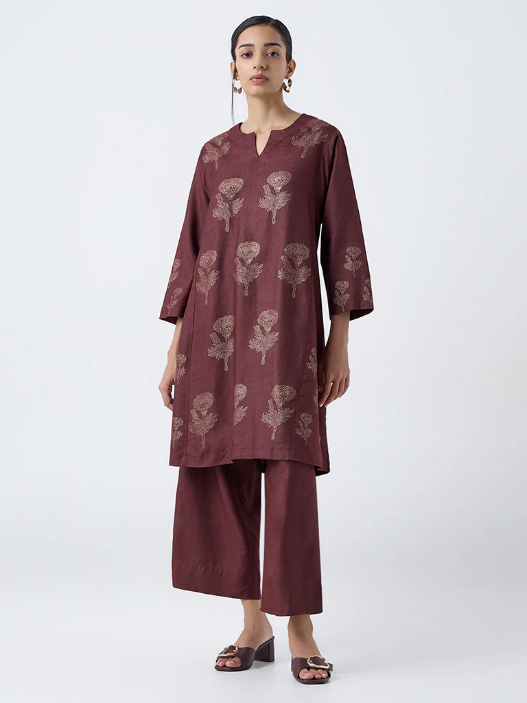 Zuba Brown Solid Pants - Image 2