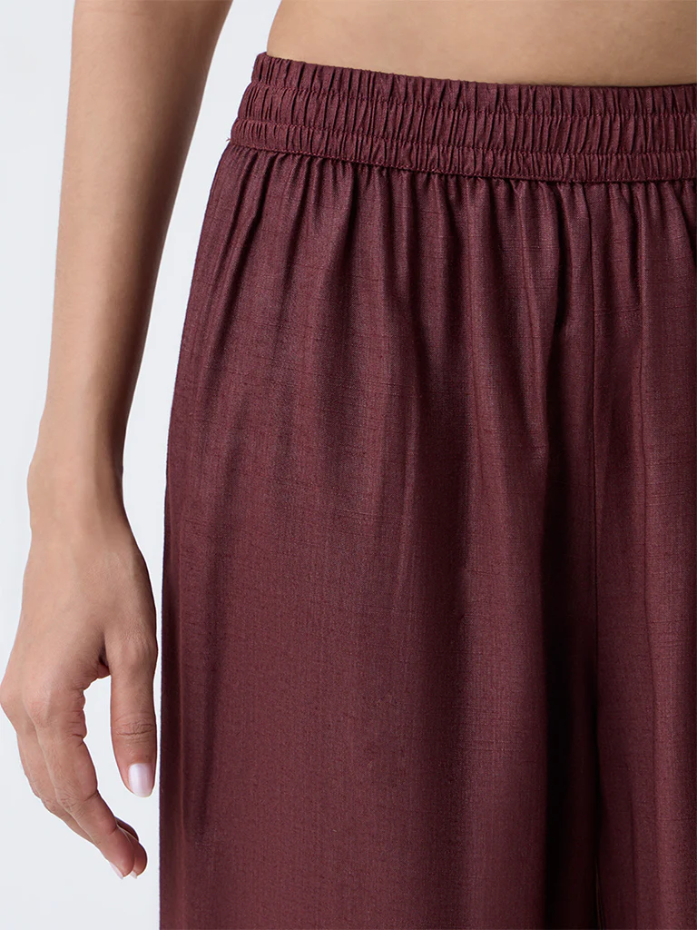 Zuba Brown Solid Pants - Image 3