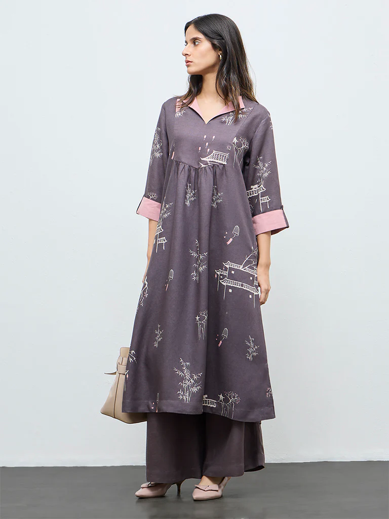 Zuba Charcoal Solid Pants - Image 2