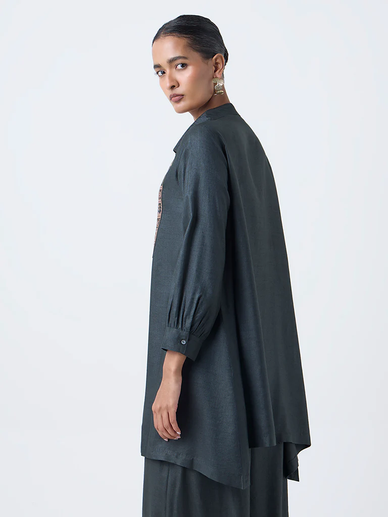 Zuba Dark Green Embroidered Tunic - Image 4