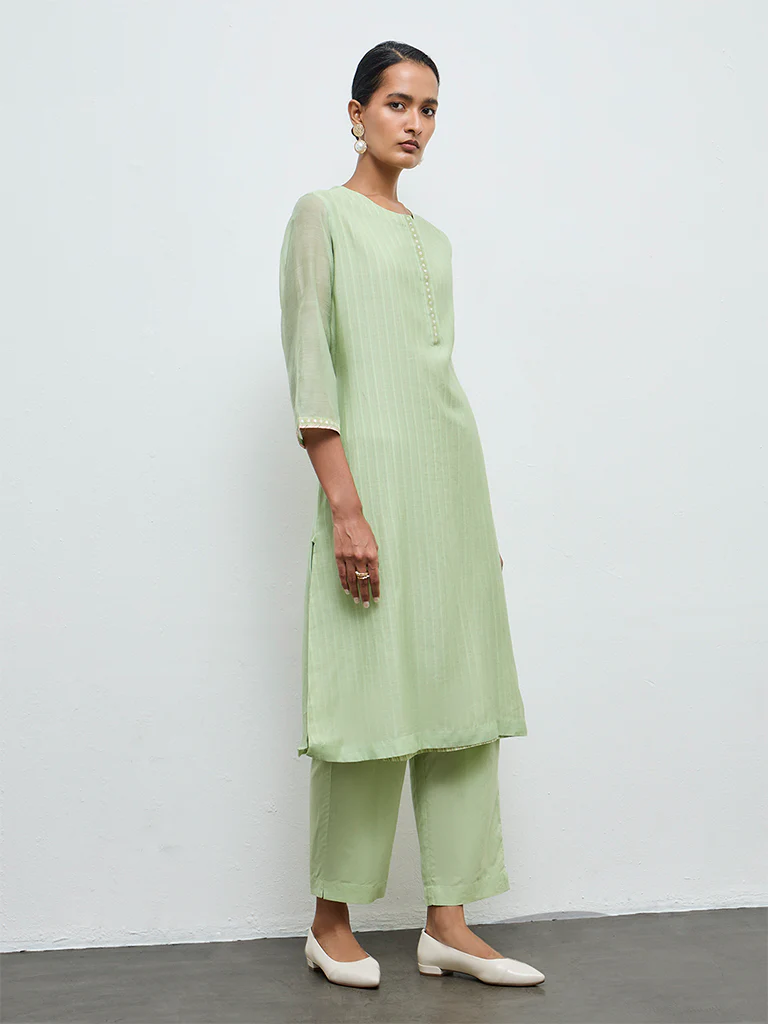 Zuba Green Cotton Pants - Image 2