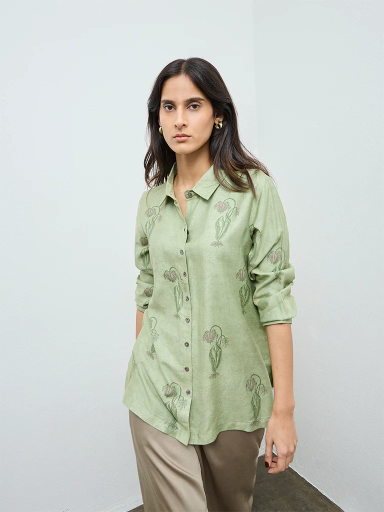 Zuba Green Floral Tunic