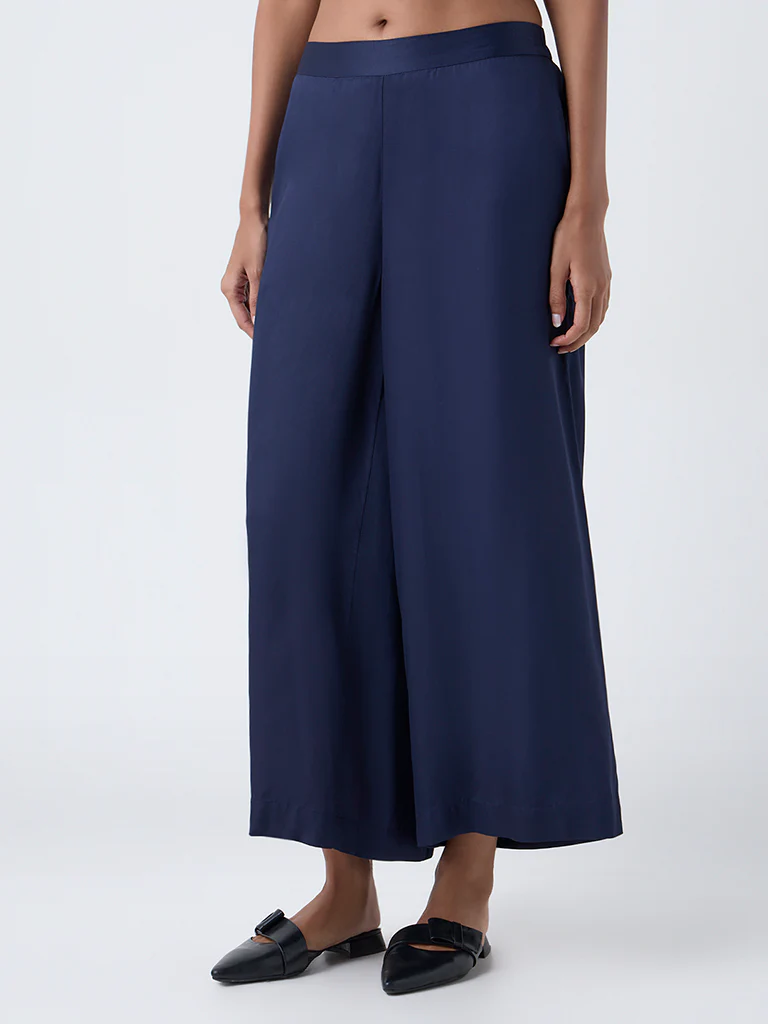 Zuba Indigo Solid Palazzos