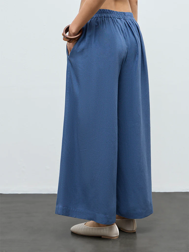 Zuba Indigo Solid Palazzos - Image 3