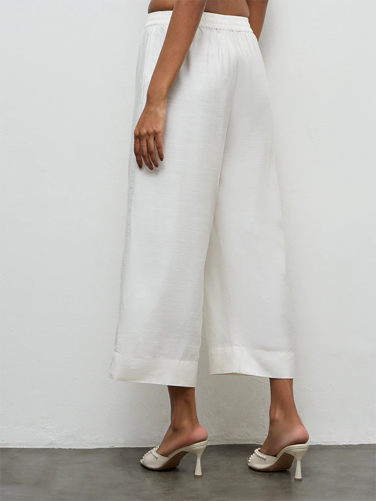 Zuba Ivory Solid Pants - Image 4