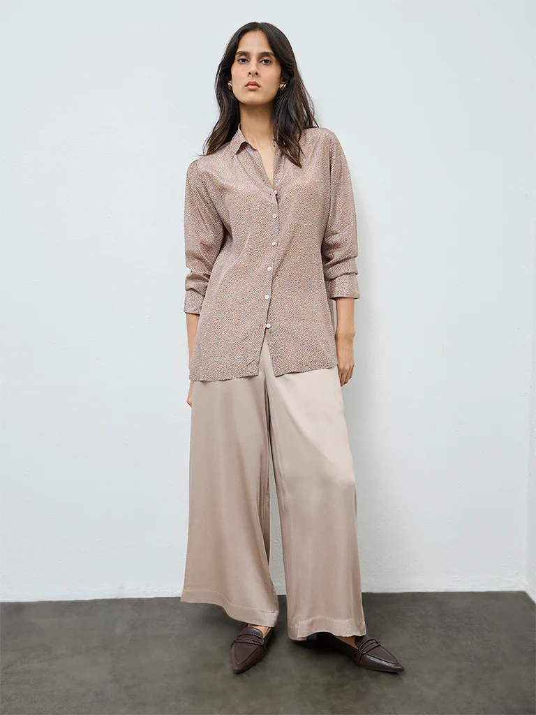 Zuba Light Beige Palazzos - Image 2