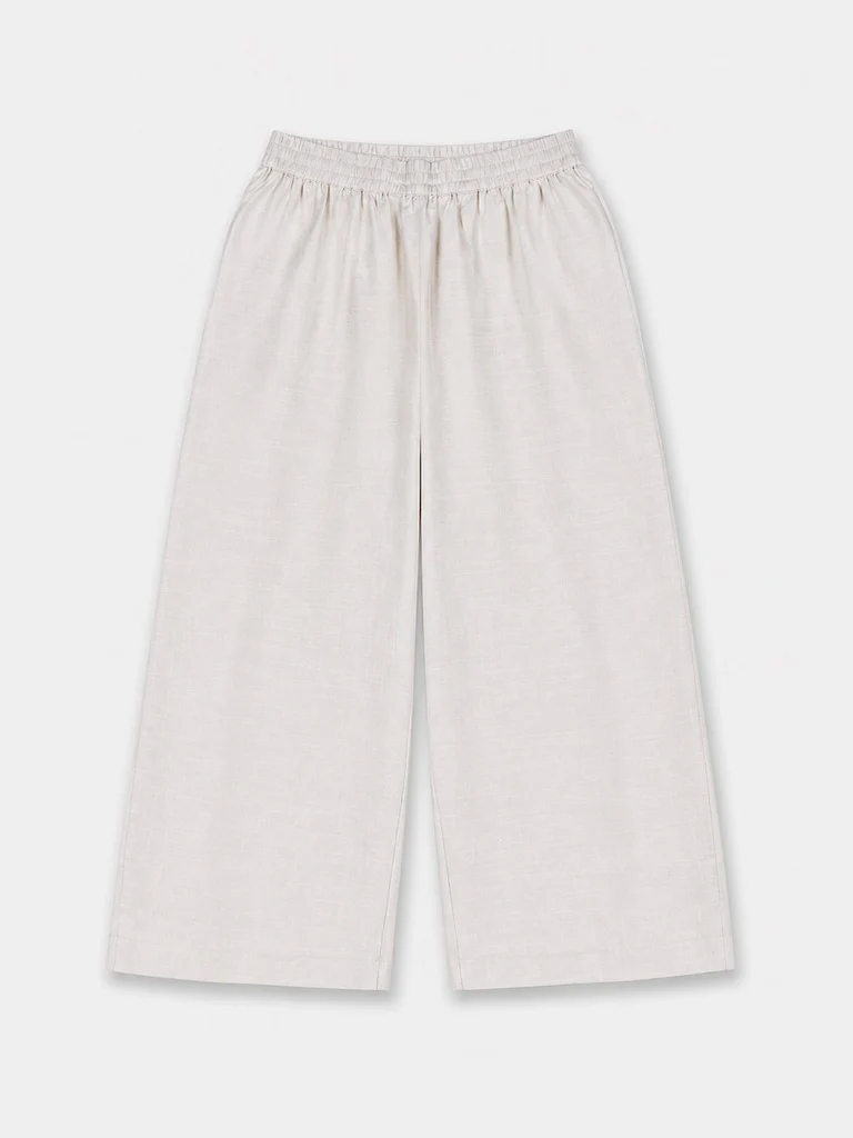 Zuba Light Beige Solid Pants - Image 6